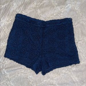 Blue lace dressy shorts, good condition